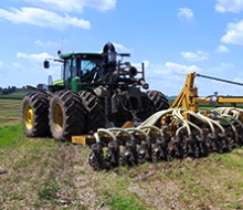tractor on agricultural field