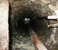 looking down a water well