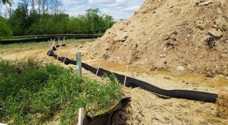 Silt fence around a construction site